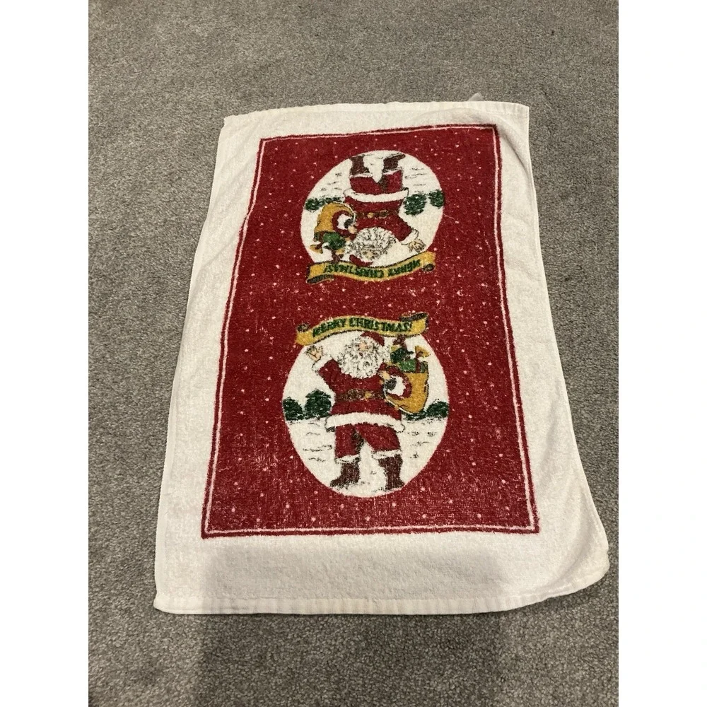 8 Vintage Christmas Washcloths/Hand Towels